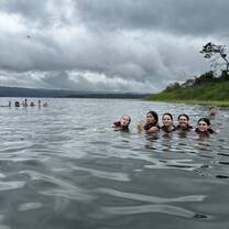 Swimming under a volcano