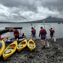 Kayaking Under a Volcano 