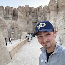 Me with the international students club at a cave formation near Dhahran.