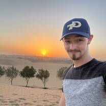 A sunset over the desert near Dubai.