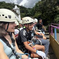 On the way to the zip line tour