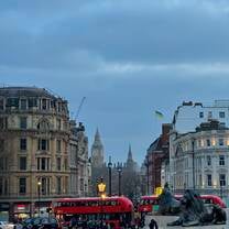 The view from my favorite spot, Trafalgar Square.