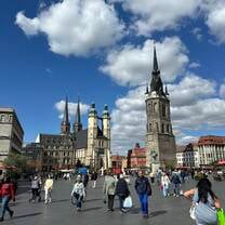 Halle marketplace just outside the Center