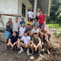 My team and I on the construction site