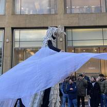 A person dressed up for Florence's Carnivale