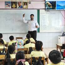 Teaching English is fun, fun, fun.