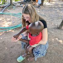 Playing with one of the children