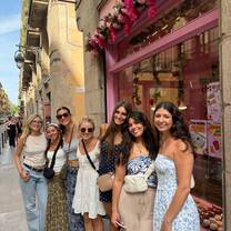 Me and my friends and roomies, walking around the Gothic Square in Barcelona