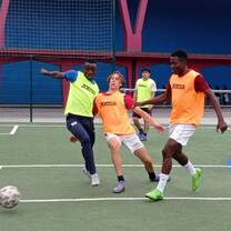 playing football