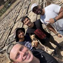Volunteers and local workers
