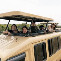 My friends and I in a safari in Maasai Mara, Kenya