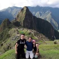 My girlfriend, friend, and I in front of Machu Picchu after a grueling 8-hour hike