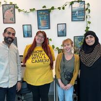 Visiting local journalists in Hebron