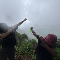 Me and Lauren dabbing after an epic hike