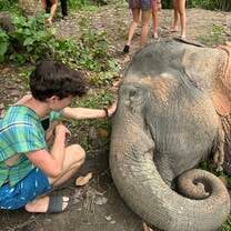 Me with an Elephant at the Conservation Center