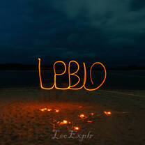 Light painting with the embers from our camp fire on the night we camped on the beach