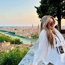 Castel San Pietro during sunset.