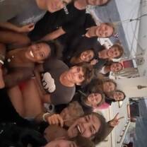 Sunset in the middle of the ocean, with my boat family