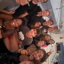 Sunset in the middle of the ocean, with my boat family
