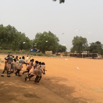 Fold and fly at a local school.
