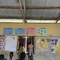 Posters on the wall in class.