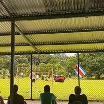 Enjoying games at a local school after volunteering 