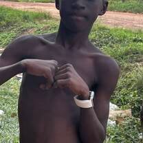 Little Samuel with my Apple Watch running laps around the village ❤️