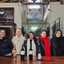Some of my Sustainable Development classmates and I at a local winery learning about sustainable harvesting