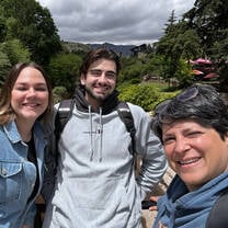Betiana, another student, and I at La Cumbrecita, a hamlet near Córdoba