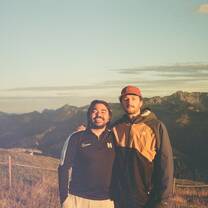 Sunrise hike in the german alps with a school trip