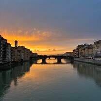 Sunset looking over the Arno River, with the Ponte Vecchio in the background!