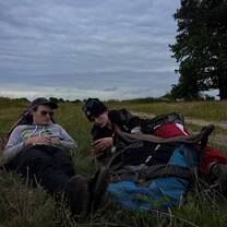 Scotte and Julez relaxing on the 48hour hike.