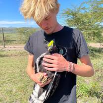 Me holding a Long-crested Eagle