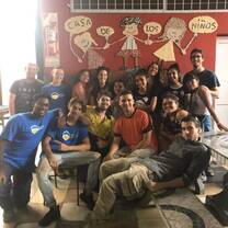 Volunteering to help build a swimming pool for children in Bernal Oeste