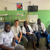 With Dr Nyarko, Pediatrician Specialist and other medical students after a clinical lecture