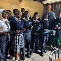 Teaching computer skills to students at New Horizons