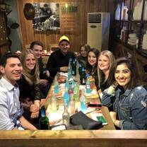on table with other interns