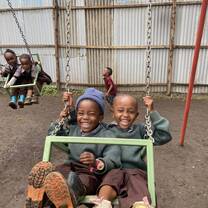 Playing on the swing 