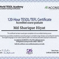 A certificate that represents a big step in my teaching career.