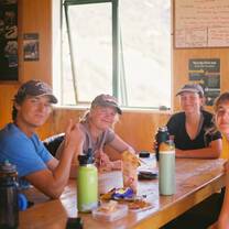 Games and snacks with German folk we met while hiking! 
