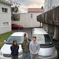 Outside of our flat with the cars that my friends bought for the semester (sold at the end) 