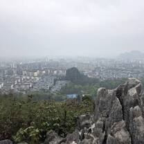 Hiking a mountain near CLI before dinner