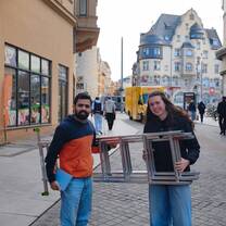 borrowing a ladder for the center