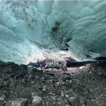 The SIT: Climate Change and the Arctic study abroad group in an ice cave