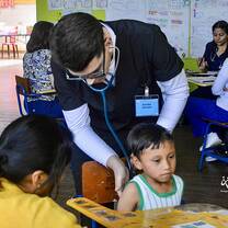 Listening to Lung Sounds of Pediatric Patient