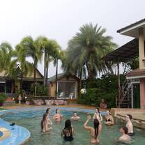 pool volleyball with volunteers