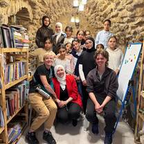Teaching english at Mrs Abeers book shop Old city Hebron