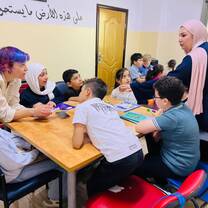 Joining Jomana's English class at the Excellence Center