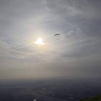 Paragliding over farmland in Pingtung