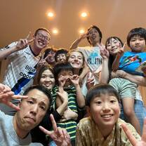 My host family in Isa, Kagoshima, as well as Carson and Adam's (participants from the USA)